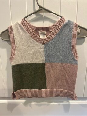 abercrombie kids Pink, Blue, Green & Cream Block V-Neck Sweater Vest